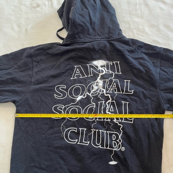 Anti Social Social Club Twisted Lightning Hoodie Black White Size Men’s Large - Picture 3 of 4